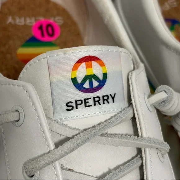Sperry Crest Vibe Pride Collection Leather Sneakers - Worn 1x - Women’s 10 - Picture 9 of 11